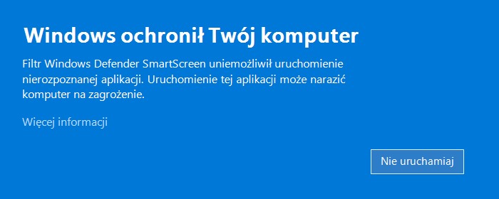 SmartScreen: Windows ochronił Twój komputer