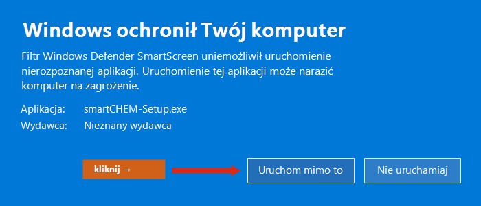 SmartScreen: kliknij Uruchom mimo to
